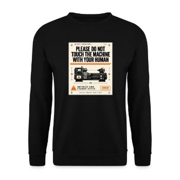 Menschlicher Kontakt verboten - Unisex Pullover - Schwarz - Vorne - Alina (178cm) & Michal (187cm)