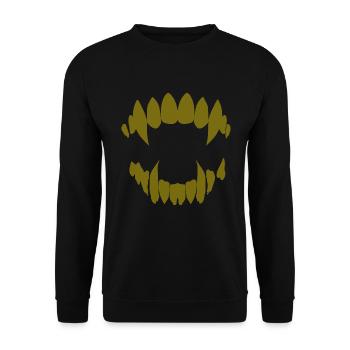 Gruselig Vampir Halloween Party - Unisex Pullover - Schwarz - Vorne - Alina (178cm) & Michal (187cm)