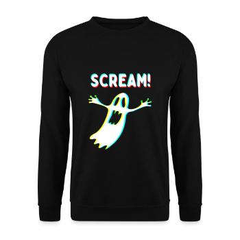 Scream prank halloween - Unisex Pullover - Schwarz - Vorne - Alina (178cm) & Michal (187cm)