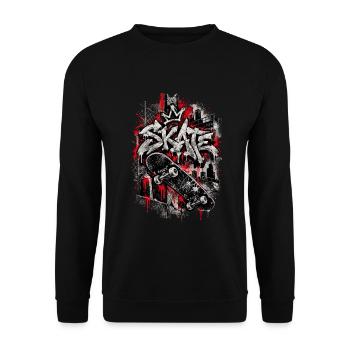 Skate – Concrete Rebels Graffiti-Kunst - Unisex Pullover - Schwarz - Vorne - Alina (178cm) & Michal (187cm)