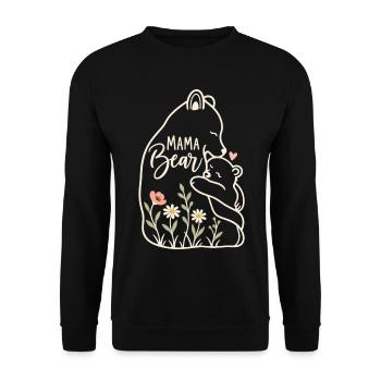 Minimales Gänseblümchen-Mama-Leben süße Mama-Bär - Unisex Pullover - Schwarz - Vorne - Alina (178cm) & Michal (187cm)