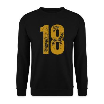 18 - Unisex Pullover - Schwarz - Vorne - Alina (178cm) & Michal (187cm)