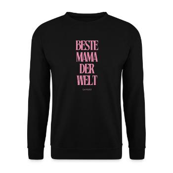 Beste Mama der Welt – Lustiger Muttertag Spruch - Unisex Pullover - Schwarz - Vorne - Alina (178cm) & Michal (187cm)