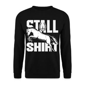 Lustiges Pferdemädchen & Reiter Spruch Geschenke - Unisex Pullover - Schwarz - Vorne - Alina (178cm) & Michal (187cm)