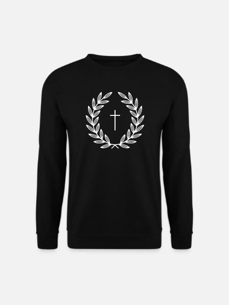 Lorbeerkreuz-Emblemdesign - Unisex Pullover - Schwarz