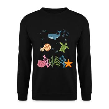 Wal Unterwasser Kinder Nautilus - Unisex Pullover - Schwarz - Vorne - Alina (178cm) & Michal (187cm)