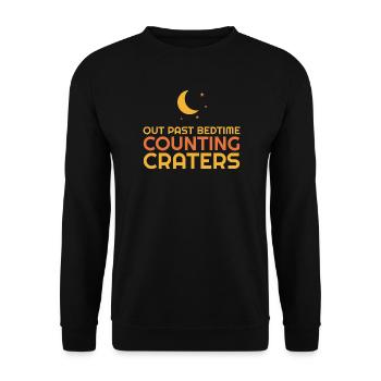 Draußen nach der Schlafenszeit Krater zählen Mond Sterne beobachten - Unisex Pullover - Schwarz - Vorne - Alina (178cm) & Michal (187cm)