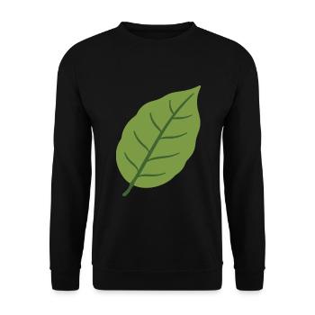 Buchenblatt Pflanze Geschenkidee Illustration - Unisex Pullover - Schwarz - Vorne - Alina (178cm) & Michal (187cm)