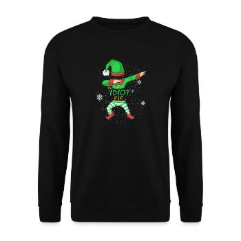 Idiot Elf Passendes Familien-Weihnachtsshirt - Unisex Pullover - Schwarz - Vorne - Alina (178cm) & Michal (187cm)