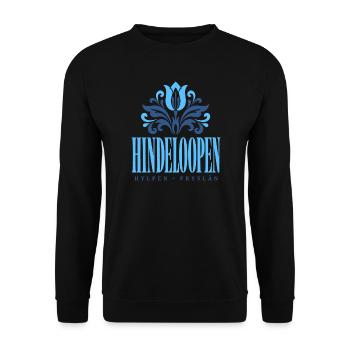 Hindeloopen Hylpen Folklore Tulpe Typo - Unisex Pullover - Schwarz - Vorne - Alina (178cm) & Michal (187cm)