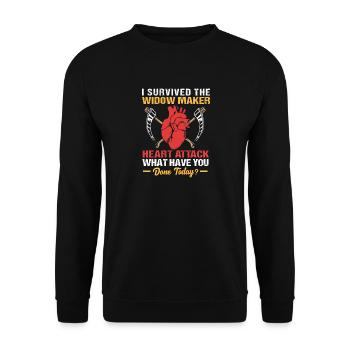 Herzinfarkt - Unisex Pullover - Schwarz - Vorne - Alina (178cm) & Michal (187cm)