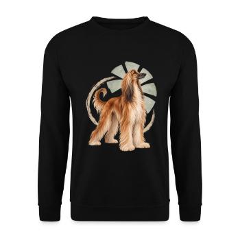 Afghanischer Hund - Unisex Pullover - Schwarz - Vorne - Alina (178cm) & Michal (187cm)
