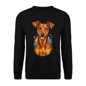 Deutscher Pinscher - Unisex Pullover - Schwarz - Vorne - Alina (178cm) & Michal (187cm)
