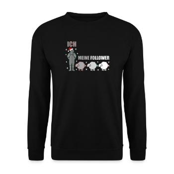 Ich Und Meine Follower Schäfer Schafe Weihnachten - Unisex Pullover - Schwarz - Vorne - Alina (178cm) & Michal (187cm)