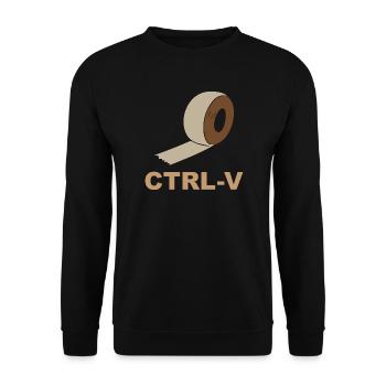 Strg-V Retro Ribbon - Unisex Pullover - Schwarz - Vorne - Alina (178cm) & Michal (187cm)