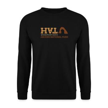 Arches Utah Geometrische Terrakotta - Unisex Pullover - Schwarz - Vorne - Alina (178cm) & Michal (187cm)