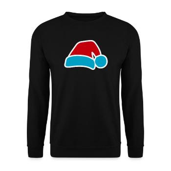Weihnachtsmann-Pop-Hut Blau-Rot - Unisex Pullover - Schwarz - Vorne - Alina (178cm) & Michal (187cm)