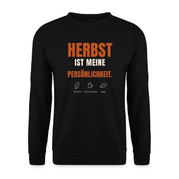 Herbst ist meine Persönlichkeit - Unisex Pullover - Schwarz - Vorne - Alina (178cm) & Michal (187cm)