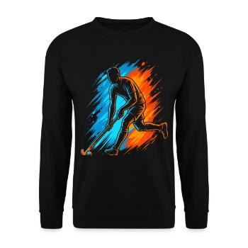 Hockey Floorball Herren Kinder Feldhockey Jungen - Unisex Pullover - Schwarz - Vorne - Alina (178cm) & Michal (187cm)