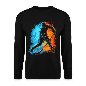 Eishockey Eishockeyspieler Kinder Jungen Hockey - Unisex Pullover - Schwarz - Vorne - Alina (178cm) & Michal (187cm)
