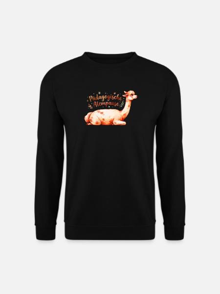 Lama Atempause Pädagogik - Unisex Pullover - Schwarz
