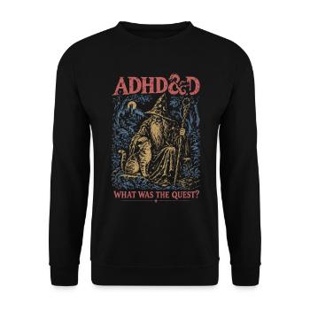 ADHDGOD Der Quest Zauberer - Unisex Pullover - Schwarz - Vorne - Alina (178cm) & Michal (187cm)