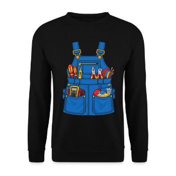 Elektriker Werkzeugschürze - Unisex Pullover - Schwarz - Vorne - Alina (178cm) & Michal (187cm)