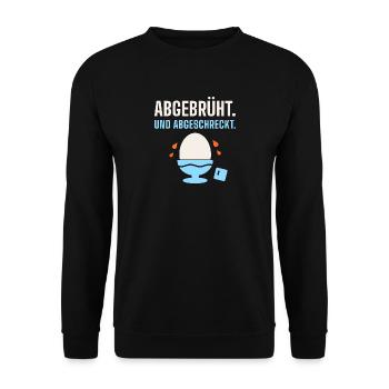 Abgebrüht und abgeschreckt – Sauna & Eisbad - Unisex Pullover - Schwarz - Vorne - Alina (178cm) & Michal (187cm)