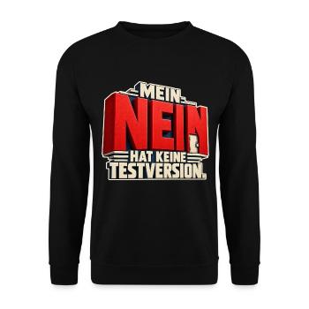Nein hat Keine Testversion - Unisex Pullover - Schwarz - Vorne - Alina (178cm) & Michal (187cm)