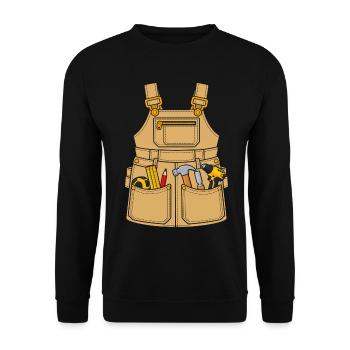 Zimmermann Werkzeugschürze - Unisex Pullover - Schwarz - Vorne - Alina (178cm) & Michal (187cm)