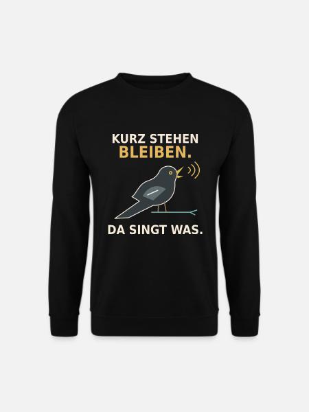 Kurz stehen bleiben – Amsel - Unisex Pullover - Schwarz