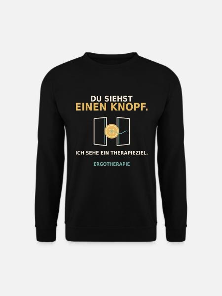 Knopf trifft Therapieziel - Unisex Pullover - Schwarz