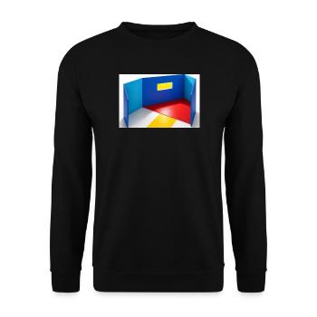 Abstrakter geometrischer Minimalismus - Unisex Pullover - Schwarz - Vorne - Alina (178cm) & Michal (187cm)