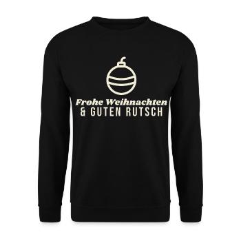Frohe Weihnachten und guten Rutsch - Unisex Pullover - Schwarz - Vorne - Alina (178cm) & Michal (187cm)