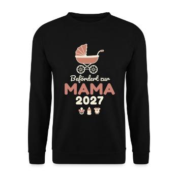 Befördert zur Mama 2027 – Süß - Unisex Pullover - Schwarz - Vorne - Alina (178cm) & Michal (187cm)