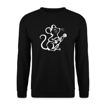 Maus Ratte Silhouette Watscheln Snowboard Musiker - Unisex Pullover - Schwarz - Vorne - Alina (178cm) & Michal (187cm)