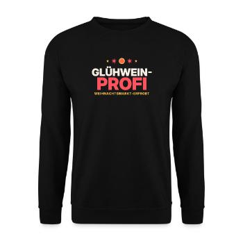 Glühwein-Profi Weihnachtsmarkt - Unisex Pullover - Schwarz - Vorne - Alina (178cm) & Michal (187cm)