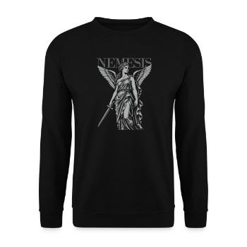 Nemesis-Göttin der Rache - Unisex Pullover - Schwarz - Vorne - Alina (178cm) & Michal (187cm)