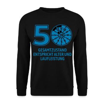 HU November 2026 - 50 Jahre - Geburtstag Geschenk - Unisex Pullover - Schwarz - Vorne - Alina (178cm) & Michal (187cm)