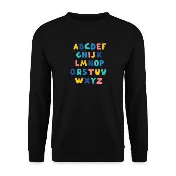 Lebendiges Alphabet - Unisex Pullover - Schwarz - Vorne - Alina (178cm) & Michal (187cm)