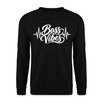 Bass Vibes Herzschlag - Unisex Pullover - Schwarz - Vorne - Alina (178cm) & Michal (187cm)