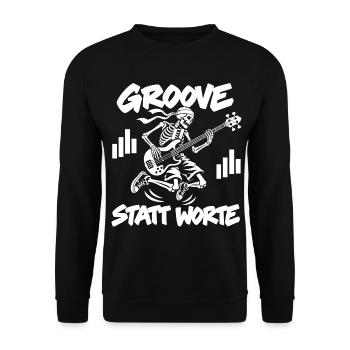 Groove statt Worte - Unisex Pullover - Schwarz - Vorne - Alina (178cm) & Michal (187cm)