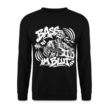 Bass im Blut - Unisex Pullover - Schwarz - Vorne - Alina (178cm) & Michal (187cm)