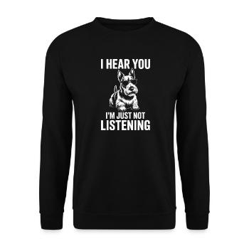 Scottish Terrier Spruch Scottish Terrier Geschenk  - Unisex Pullover - Schwarz - Vorne - Alina (178cm) & Michal (187cm)