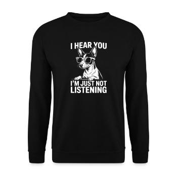 Rat Terrier Sprüche Lustiges Rat Terrier Geschenk  - Unisex Pullover - Schwarz - Vorne - Alina (178cm) & Michal (187cm)