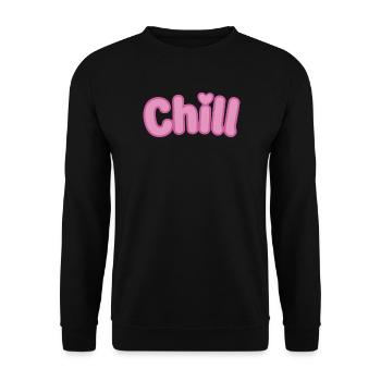 Chill Pink Bubbles Weiche Typografie - Unisex Pullover - Schwarz - Vorne - Alina (178cm) & Michal (187cm)