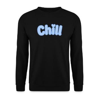 Chill Pastel Blue Bubble Text - Unisex Pullover - Schwarz - Vorne - Alina (178cm) & Michal (187cm)