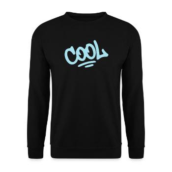 COOL Pastel Blue Graffiti - Unisex Pullover - Schwarz - Vorne - Alina (178cm) & Michal (187cm)