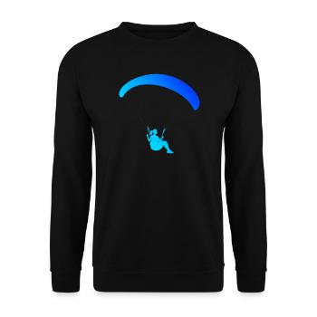 Paragliding Geschenkidee für die Paragliding-Fanin - Unisex Pullover - Schwarz - Vorne - Alina (178cm) & Michal (187cm)