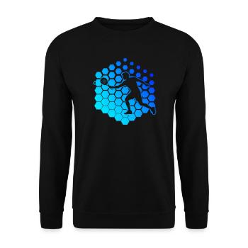 Geschenkidee für den Doppelspieler mit Doppelspiel - Unisex Pullover - Schwarz - Vorne - Alina (178cm) & Michal (187cm)